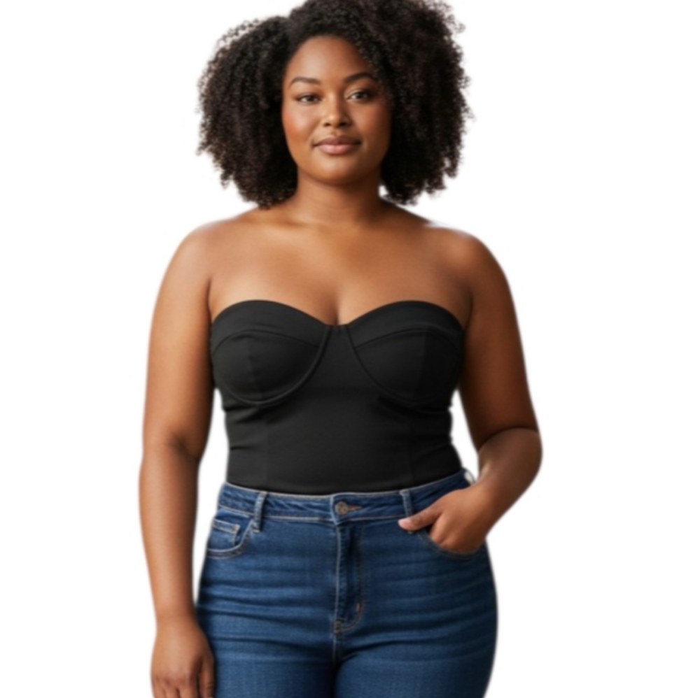Elegant Black Strapless Top Sz.3XL EUC.